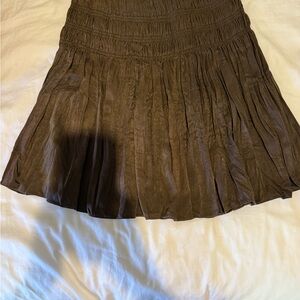 Current Air Brown Pleated Skirt